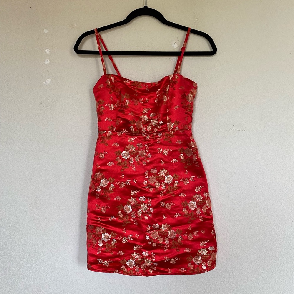 Red Satin Mini Dress